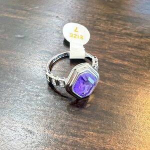 Bomb Party OG sirens like Purple Amethyst Quartz Hematite Ring Size 7
